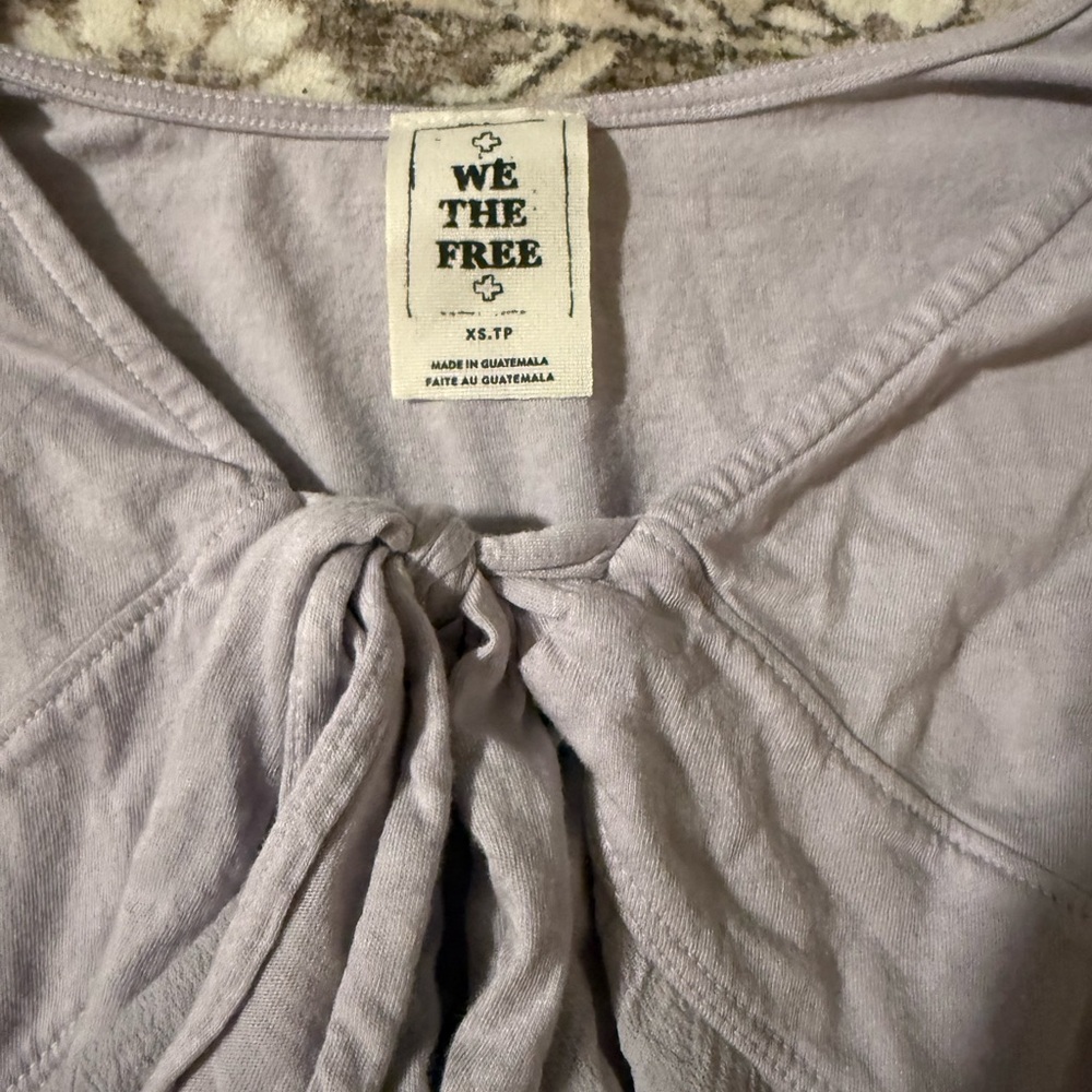 We The Free Light Purple Tie-Front Top
